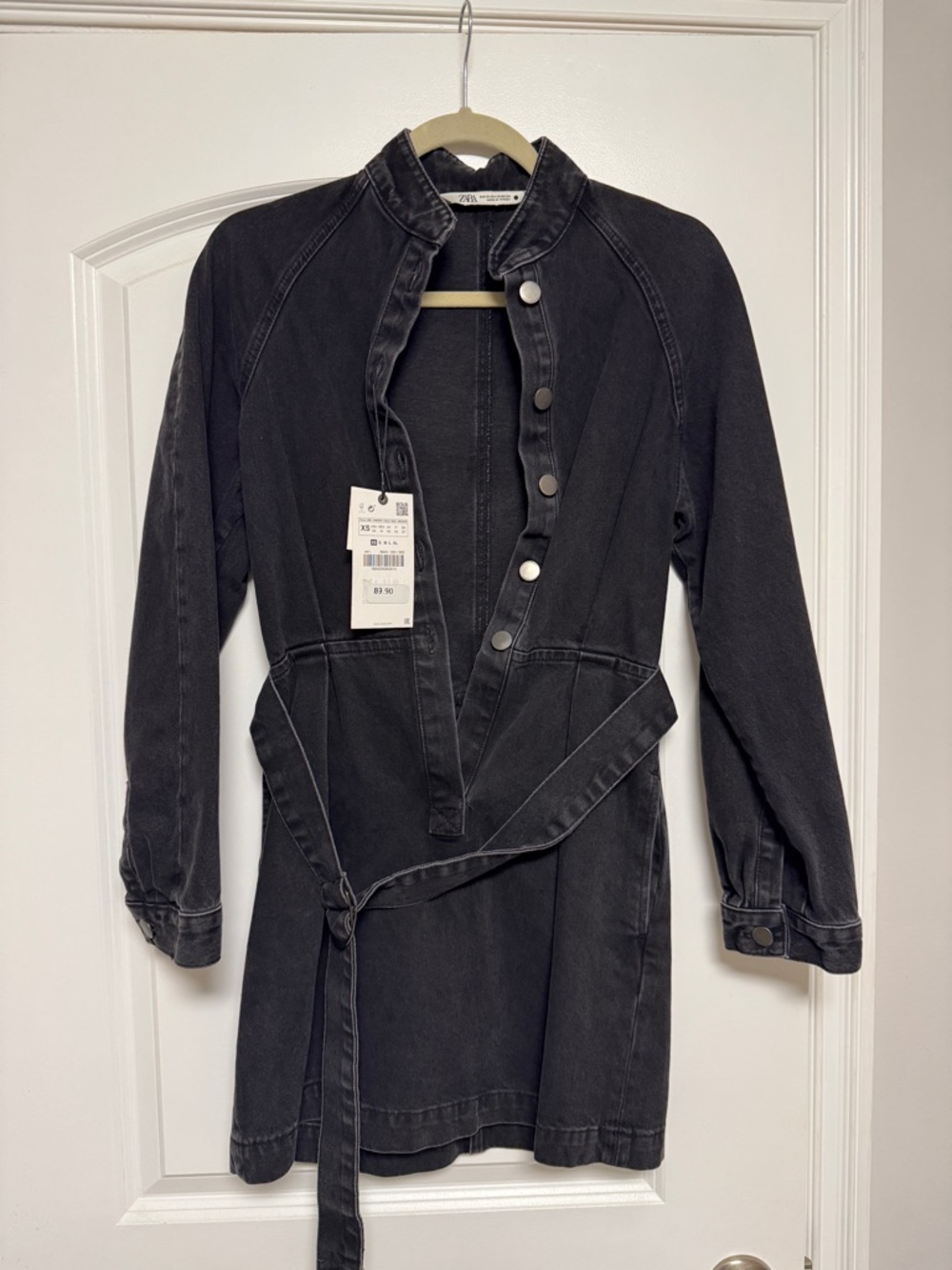 Zara Washed Black Denim Jacket